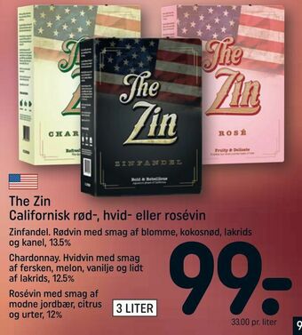 REMA 1000 The Zin Californisk rød-, hvid- eller rosévin tilbud