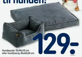 Hundepude 70x90x10 cm eller hundeseng 45x60x24 cm