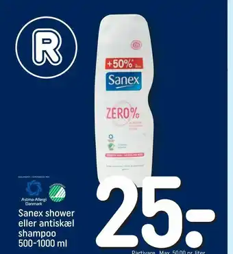 REMA 1000 Sanex shower eller antiskæl shampoo tilbud