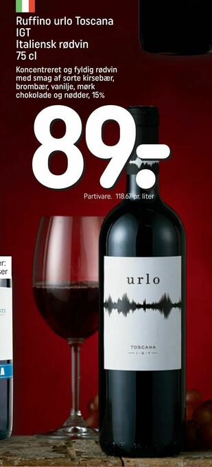 Ruffino urlo Toscana IGT Italiensk rødvin
