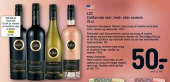 REMA 1000 LZC Californisk rød-, hvid- eller rosévin tilbud