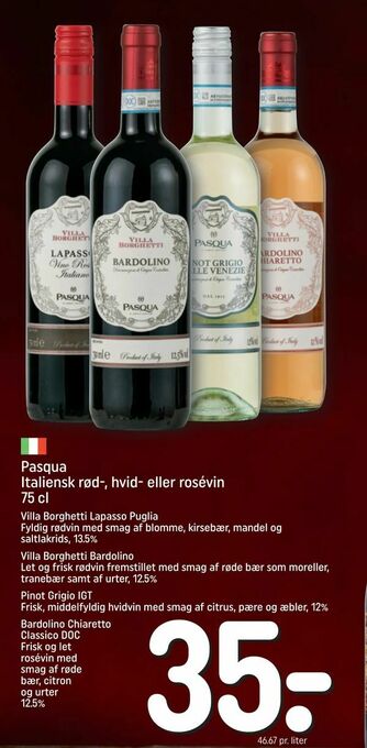REMA 1000 Pasqua Italiensk rød-, hvid- eller rosévin tilbud