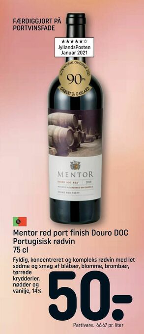Mentor red port finish Douro DOC Portugisisk rødvin