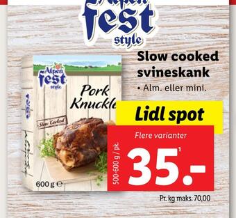 Lidl Slow cooked svineskank tilbud