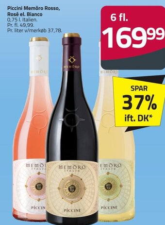 Fleggaard Piccini Memoro Rosso, Rosé el. Bianco tilbud