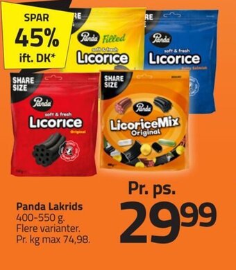 Fleggaard Panda Lakrids 400-550 g tilbud