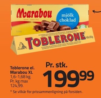 Fleggaard Toblerone el. Marabou XL tilbud
