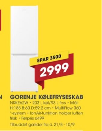 Gorenje køle/fryseskab