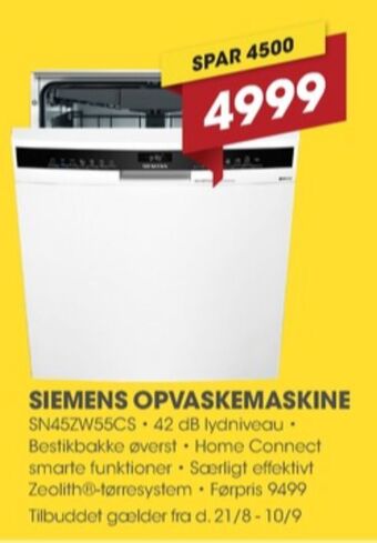Punkt1 Siemens opvaskemaskine tilbud