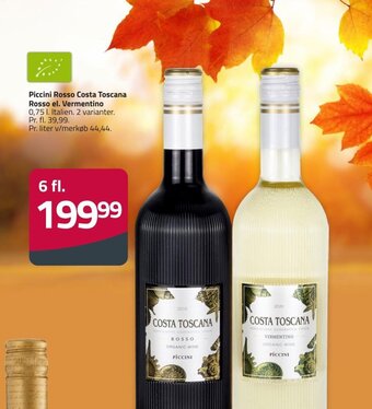 Fleggaard Piccini Rosso Costa Toscana Rosso el. Vermentino tilbud