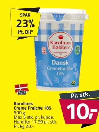 Fleggaard Karolines Creme Fraiche 18% tilbud