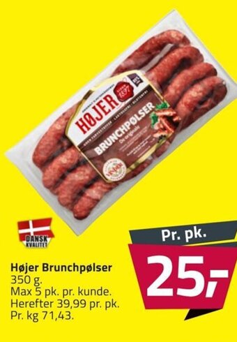 Fleggaard Højer Brunchpølser tilbud