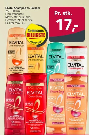 Fleggaard Elvital Shampoo el. Balsam 250-300 ml. tilbud