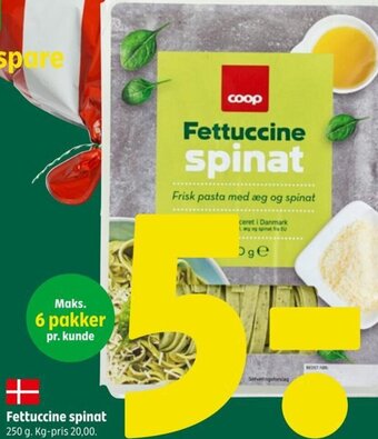 Coop 365 Fettuccine spinat tilbud