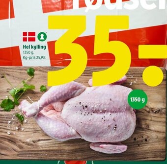 Coop 365 Hel kylling 1350 g. tilbud