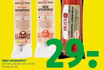 Coop 365 Højer spegepølser tilbud