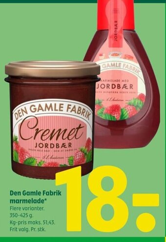 Coop 365 Den Gamle Fabrik marmelade tilbud