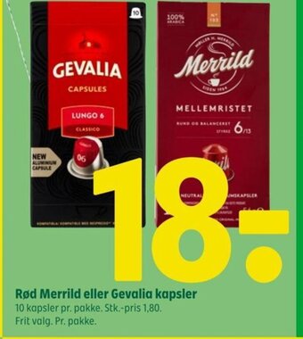 Coop 365 Rød Merrild eller Gevalia kapsler tilbud