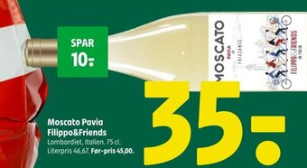 Coop 365 Moscato Pavia Filippo&Friends 75 cl. tilbud