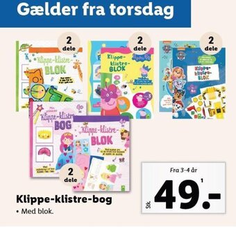 Lidl Klippe-klistre-bog tilbud