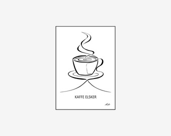 A5 kort kaffe elsker