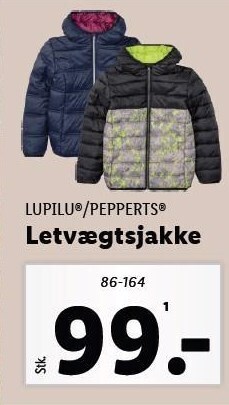 Lidl Lupilu/pepperts letvægtsjakke tilbud