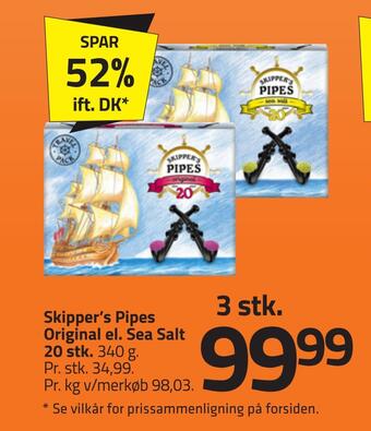 Fleggaard Skipper's pipes original el. sea salt tilbud