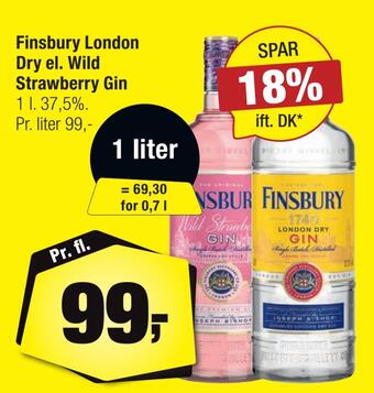Calle Finsbury london dry el. wild strawberry gin tilbud