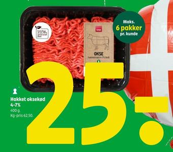 Coop 365 Hakket oksekød 4-7% tilbud