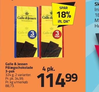 Fleggaard Galle & jessen pålægschokolade tilbud
