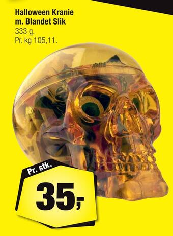 Calle Halloween kranie m. blandet slik tilbud