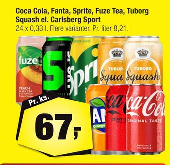 Calle Coca cola, fanta, sprite, fuze tea, tuborg squash el. carlsberg sport tilbud