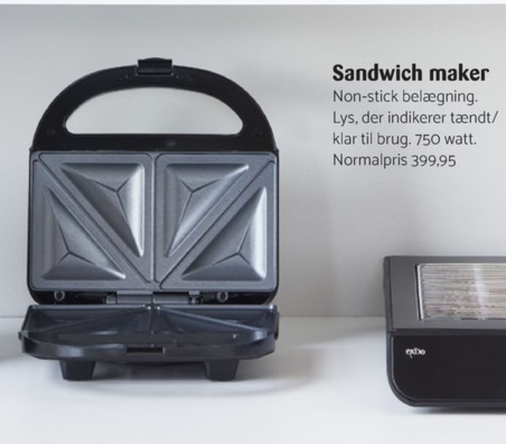 Exido sandwichtoaster tilbud hos Kop & Kande