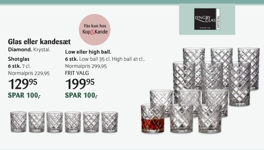 Lyngby glas glas tilbud hos Kop & Kande