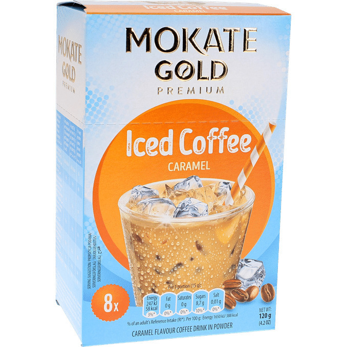 Mokate iced coffe caramel gold premium tilbud hos Motatos