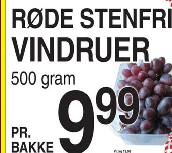 ABC Lavpris RØDE STENFRI VINDRUER tilbud
