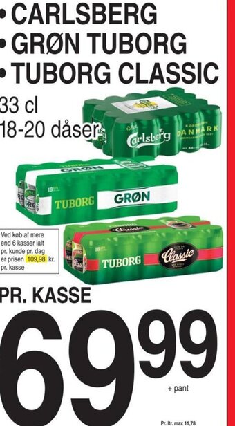 ABC Lavpris CARLSBERG GRØN TUBORG • TUBORG CLASSIC tilbud
