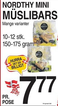 ABC Lavpris NORDTHY MINI MÜSLIBARS tilbud