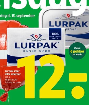 Coop 365 Lurpak smør tilbud