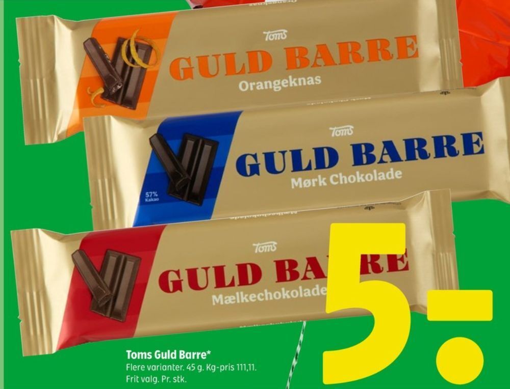 Guldbarre chokoladebar mørk chokolade tilbud hos Coop 365