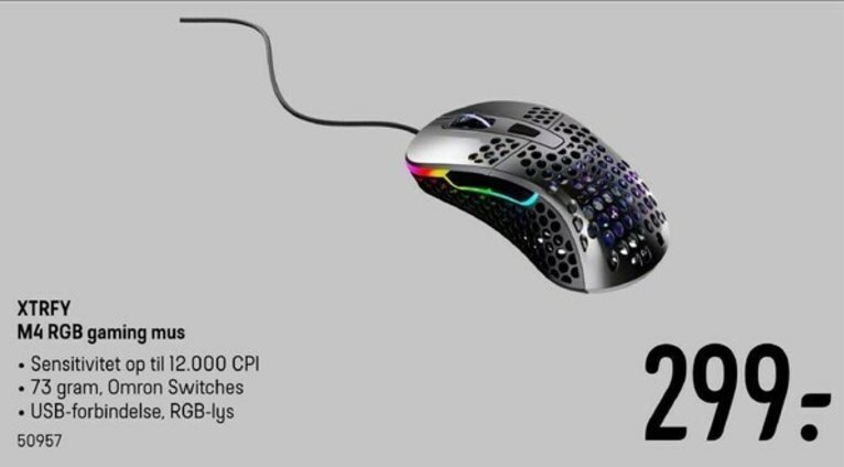 XTRY M4 RGB Gaming Mus tilbud hos Elgiganten