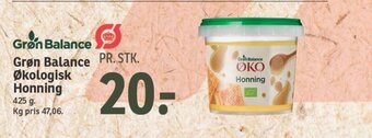 SPAR Grøn Balance Økologisk Honning tilbud