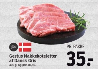 SPAR Gestus Nakkekoteletter af Dansk Gris tilbud