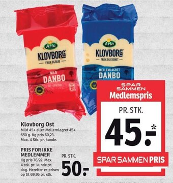 SPAR Klovborg Ost tilbud