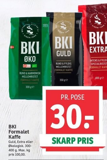 SPAR BKI Formalet Kaffe tilbud