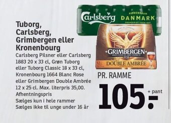 SPAR Tuborg, Carlsberg, Grimbergen eller Kronenbourg tilbud