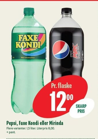 Min Købmand Pepsi, Faxe Kondi eller Mirinda tilbud