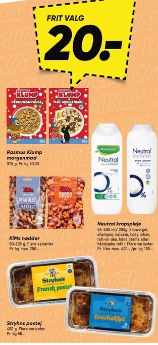 Bilka Frit valg 20 tilbud