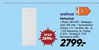 Bilka Vestfrost køleskab tilbud