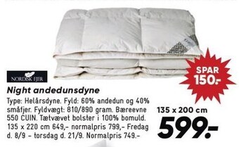 Bilka Night andedunsdyne tilbud